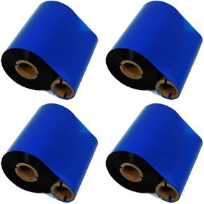 12 Count 4.33" x 243' (110mmx74m) Thermal Wax Ribbons 1/2" Core Thermal Transfer Wax Ribbon for Zebra,TEC,DATAMAX,INTERMEC,Avery,Citizen,SATO,TSC,GODEX,ARGOX