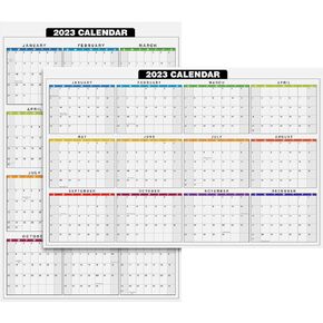 2024 Full Desk Calendar - 11 x 17" Large Size 12 Month Planner - 2 Sided Vertical/Horizontal Reversible - Printed on Thick & Durable 80lb Cardstock (216 gsm) - 2 Per Pack