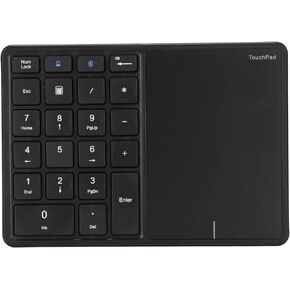 ASHATA 2 in 1 Wireless Number Pad, Mini 22 Keys Numeric Keypad, Blutooth 4.2 2.4G Dual Modes USB Number Pad Numpad with Touchpad for Laptop, PC, Desktop, Notebook(Iron Gray)
