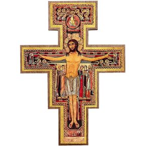 Intercession San Damiano Wall Wood Cross Crucifix (8 in)