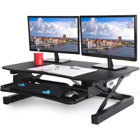ApexDesk 36 inch Electric Standing Desk Converter, Sit Stand ZT Series - Black