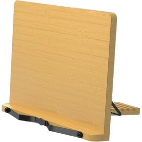 Bamboo Book Stand,suptek Adjustable Book Holder Tray and Page Paper Clips-Cookbook Reading Desk Portable Sturdy Lightweight Bookstand-Textbooks Books,DBS01 in Saudi Arabia