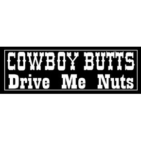 ملصق أسود: ملصق ممتص الصدمات من Cowboy Butts Drive Me Nuts (ملصق فكاهي مضحك من نوع Rodeo Horse Ranch Range من الفينيل للسيارات والشاحنات (3 × 9 بوصة) in Kuwait