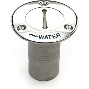 Whitecap 6125C Stainless Steel 90 Degree Hose Deck Fill with Key - Water, 1-1/2", Grey