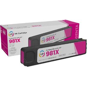 LD Products Remanufactured Ink Cartridge Replacement for HP 981X L0R10A High Yie (Magenta)