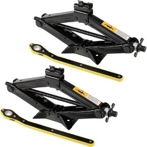 2 Pack Car Scissor Jack, 2 Tons 4409 Lbs Capacity Heavy Duty Car Jack with Ratchet Wrench, Portable Tire Jack for Car, Truck, Sedan, SUV, MPV