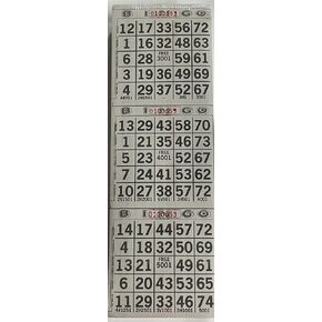 The Ticket Gurus-3 on Bingo Paper Game Cards - 500 Sheets - 4 Inch by 12 Inch Size (Blue)