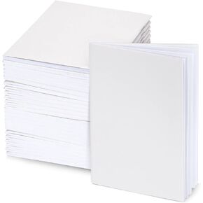 مجموعة من 24 دفاتر يوميات غير مبطنة من Paper Junkie، كتب فارغة للأطفال لكتابة قصص للطلاب والمعلمين (أبيض، 4.3 × 5.5 بوصة)