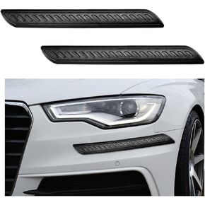 2 PCS Car Bumper Anti-Scratch Strips, Front and Rear Corner Bumper Guard Protector, Auto Rubber Bumper Anti Collision Decorative Trim, Universal for Most Cars, SUVs, Trucks (Long, Black)