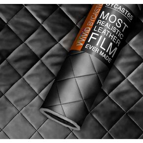 VViViD Bycast65 Black Quilted 4" x 6" Diamond Pattern Padded Marine Vinyl Roll (1.5ft x 54")