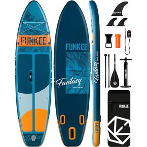 11’×34"×6" Extra Wide Inflatable Stand Up Paddle Board, Sup Board with Removable Fins, Backpack, Floating Paddle, Safety Leash, Floating Phone Case for Adults & Youth of All Skill Levels
