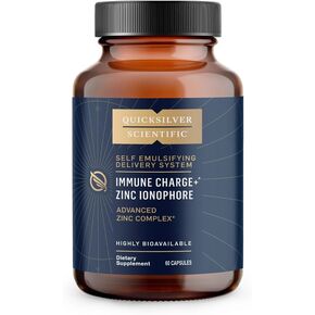 Quicksilver Scientific Immune Charge+ Zinc Ionophore - Zinc Supplement Complexed with Quercetin, Luteolin, Hesperetin Immune + GI Support (60 Softgels)