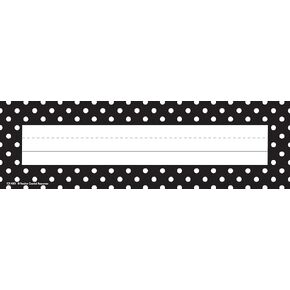 Teacher Created Resources Black Polka Dots Name Plates (4001) Small