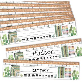 25 Farmhouse Teacher Name Plate For Desk Classroom - Name Tags Classroom Kindergarten, Student Name Plates, Number Lines For Students Desk, Name Plate For Desk Kids Name Plates