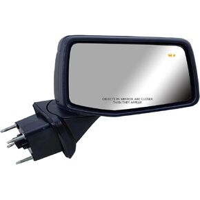 Passenger Right Side Door Mirror Power and Heated Glass with BSM(Blind Spot Light) Textured primer and Chrome Back Cover Manual Folding for Chevrolet Silverado and GMC Sierra 1500 from 2019 to 2023