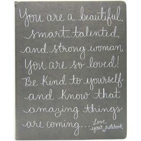 WORLD TRAVELER Eccolo Dayna Lee Collection Grey “Love, Your Notebook" 8x10 Inspiring Hardcover Journal/Notebook, 256 Acid-Free Lined Pages