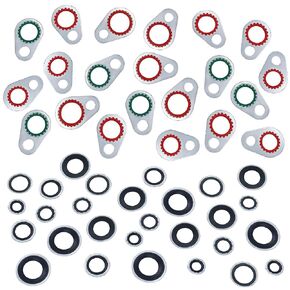 42 PCS A/C System Compressor Gasket Seals Air Conditioning Compressor Port Seal Washer Kit