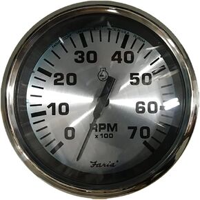 Faria 36005 Spun Silver Tachometer - 7000 RPM