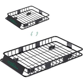 سلة رفوف السقف مقاس 64 بوصة × 39 بوصة × 6 بوصة، سلة شحن على السطح شديدة التحمل، غطاء 250 رطل، سلة سقف عالمية، حامل البضائع لسيارات الدفع الرباعي والشاحنات وحامل أمتعة السيارة in Kuwait