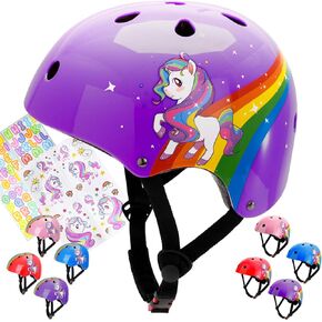 Unicorn Helmet for Kids 3-5 5-8 8-14 Toddler Helmet Adjustable Bicycle Helmet Kids Bike Helmet for Skateboarding Cycling Roller Skating Balance Bike Skating Scooter