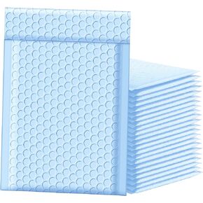 Famagic Bubble Mailers 6x10 Inch 25pc Light Blue Shipping Bags, Chic Packaging Bags For Small Business, Colored Padded Mailing Envelopes, Opaque Matte Self Seal Bubble Poly Mailers Bulk #0