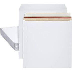Juvale 25-Pack Stay Flat Rigid Mailers 12x12 with Self Adhesive Seal, Bulk White Cardboard Envelopes for Shipping Photos, Mailing Calendars, Art Prints, CDs, Documents