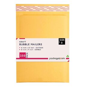 6x10 inches Kraft Bubble Mailer Self Seal Bubble Shipping Envelopes 250 Pack Padded Envelopes Thick Bubble Mailers Packaging for Small Business #0