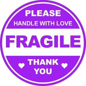 300 قطعة باللون الأرجواني المستدير مقاس 5 سم يرجى تسليم ملصقات الحب الهشة شكرًا لك ملصقات لاصقة قابلة للكسر للشحن والتعبئة البريدية وحقيبة المجوهرات الحالية in Kuwait