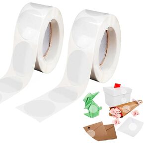 1 inch 2000pcs Transparent Circle Package Seals Stickers for Mailing Envelope Seals, Clear Round Wafer Seal Labels Envelope Tab Sealer and Retail Package Self Adhesive Seal Label Sticker.