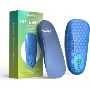 Comfort Shoe Inserts for Heel Pain - Welnove Heel Cup Cushions with Arch Support for Heel Spur Arch Pain and General Heel Aggravation, Plantar Fasciitis Relief Heel Support Inserts for Women 6-10