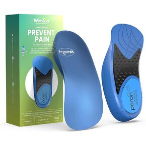 Heel Cup Inserts for Lower Body Pain - Welnove Arch Support Heel Cushion Inserts to Prevent from Lower Back,Knee and Foot Pain,Plantar Fasciitis Shoe Inserts with Flexible Arch Support for Women 6-10