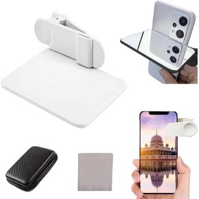 2024 Smartphone Camera Mirror Reflection Clip Kit -【New Version】 Smartphone Selfie Reflector, Adjustable Mobile Phone Reflection Camera Clip, Mirror Reflection Phone Clip for All Phones (1PC-Balck)