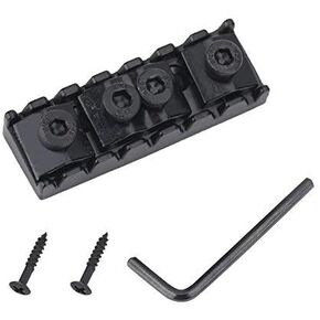 2Pcs Electric Guitar Locking Nut Black String Locking Nut With Mounting Screws For Tremolo Bridge 7 Strings Electric Guitar Instruments Accessory Schecter Guitar Locking Nut Screws