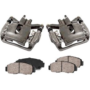Callahan CCK02367 [2] REAR Premium Loaded OE Caliper Assembly Set + [4] Quiet Low Dust Ceramic Brake Pads