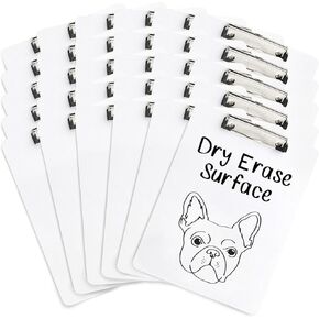 30 Pack Whiteboard Clipboards, Dry Erase Front Surface with Low Profile Clip, Designed for Classroom and Business Use, 30 Pack