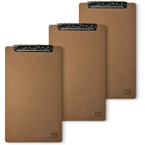 ألواح حافظة ليدجر مقاس 19 بوصة × 11 بوصة - حافظة MDF مقاس 11 × 17 مع مشبك كبير ومساحة كتابة إضافية لورقك (3 عبوات)