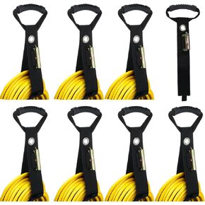 Windyun 4 Pack E Track Extension Cord Organizer 15.5 Inch Heavy Duty Polyester Storage Straps with Handle E Track Accessories for Keeping Cords Hoses Ropes Cables Wires Tools on E Track Rail