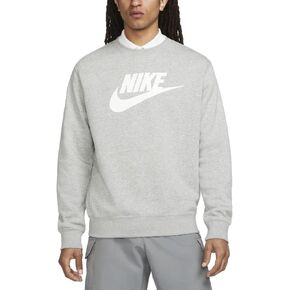 Nike Men's Club Graphic Fleece Crew L Gray