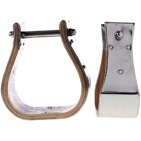 HILASON 3in Metal Bound Wood Bell Stirrups 3IN