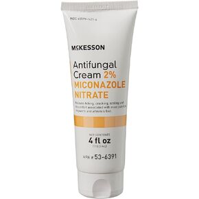 McKesson Antifungal Cream, 2% Miconazole Nitrate - Relieves Itching, Burning, Cracking from Jock Itch, Ringworm and Athlete Foot - 4 oz., 12 Count