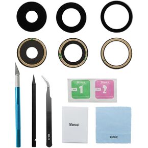 3PCS OEM Original Back Rear Camera Glass Lens Replacement for iPhone 15 Pro 6.1 inches with Preinstalled Adhesive Includes Repair Toolkit Set and Installation Manual