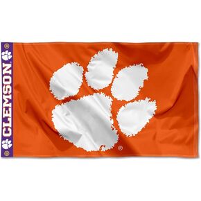 College Flags & Banners Co. Clemson Tigers Printed Header 3x5 Foot Banner Flag