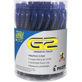 Pilot G2 Premium Gel Pen Convenience Pack, Retractable, Fine 0.7 Mm, Blue Ink, Blue Barrel, 36/pack