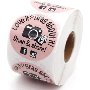Snap Share with Camera Design Thank You Stickers,Bakeries Stickers,Handmade Stickers,Small Business Stickers, Envelopes Stickers, Gift Bags Packaging 500 PCS