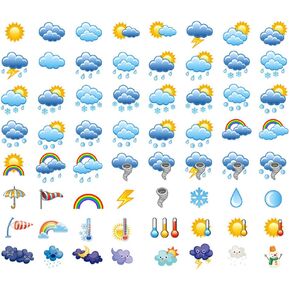 Cute Weather Logo Icon Precut Waterproof Decoration Album Planner Stickers Scrapbooking Diary Sticky Paper Flakes (PK344)