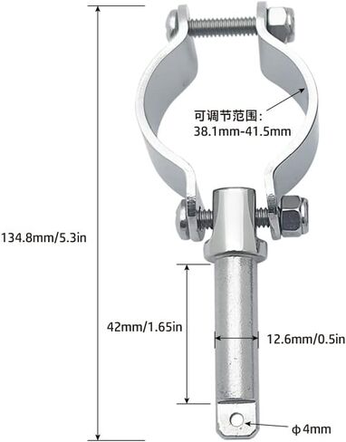 أقفال Milky Ocean-Oar - العمود الرئيسي مصنوع من الفولاذ المقاوم للصدأ بدرجة 316 - تصميم سهل التثبيت لمجاديف 1-1/2 بوصة (38.1 مم) إلى 1-5/8 بوصة (41.5 مم) - مناسب لـ 1/2 بوصة مقبس Oarlock - قطعتان في كل عبوة in Kuwait
