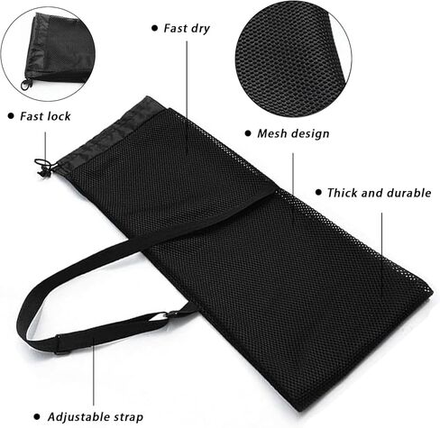 حقيبة مجداف كاياك، حقيبة مجداف شبكية لحمل مجدافين، حقيبة مجداف SUP قابلة للطي مع حزام كتف قابل للتعديل، غطاء مجداف شبكي متين لقوارب الكاياك والزورق والسوب in Kuwait