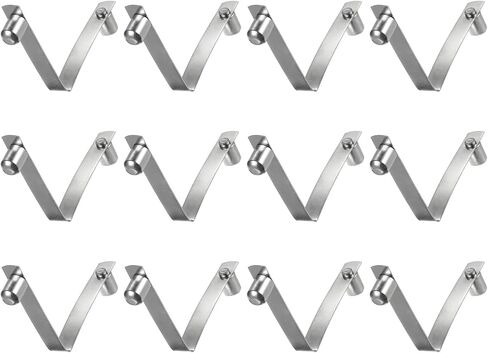 HARFINGTON 12pcs Double Button Kayak Paddle Snap Spring Clip 50x6.3mm 65Mn Spring Steel V-Shaped Solid Lift Telescopic Locking Tube Pole Clips for Tent Umbrella Camping in Saudi Arabia