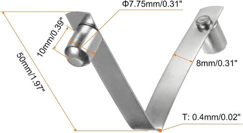 HARFINGTON 12pcs Double Button Kayak Paddle Snap Spring Clip 50x6.3mm 65Mn Spring Steel V-Shaped Solid Lift Telescopic Locking Tube Pole Clips for Tent Umbrella Camping in Saudi Arabia
