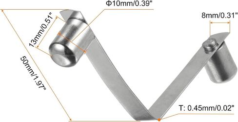 HARFINGTON 12pcs Double Button Kayak Paddle Snap Spring Clip 50x6.3mm 65Mn Spring Steel V-Shaped Solid Lift Telescopic Locking Tube Pole Clips for Tent Umbrella Camping in Saudi Arabia